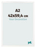 Photo Frame 42x59 4 cm A2 White High Gloss MDF Bologna Front Size | Yourdecoration.co.uk