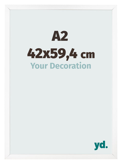 Photo Frame 42x59 4 cm A2 White Matte MDF Bologna Front Size | Yourdecoration.co.uk