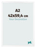 Photo Frame 42x59 4 cm A2 White Matte MDF Bologna Front Size | Yourdecoration.co.uk