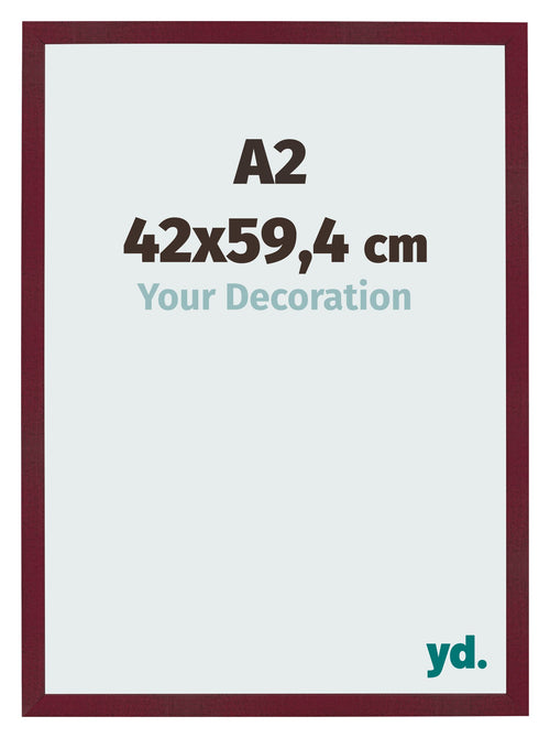 Photo Frame 42x59 4 cm A2 Wine Red Swept MDF Bologna Front Size | Yourdecoration.co.uk