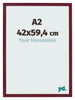 Photo Frame 42x59 4 cm A2 Wine Red Swept MDF Bologna Front Size | Yourdecoration.co.uk