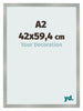 Photo Frame 42x59 4cm A2 Aluminum Brushed MDF Bologna Front Size | Yourdecoration.co.uk