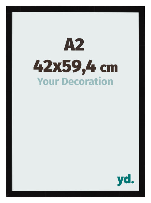 Photo Frame 42x59 4cm A2 Black High Gloss MDF Bologna Front Size | Yourdecoration.co.uk