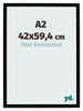 Photo Frame 42x59 4cm A2 Black High Gloss MDF Bologna Front Size | Yourdecoration.co.uk