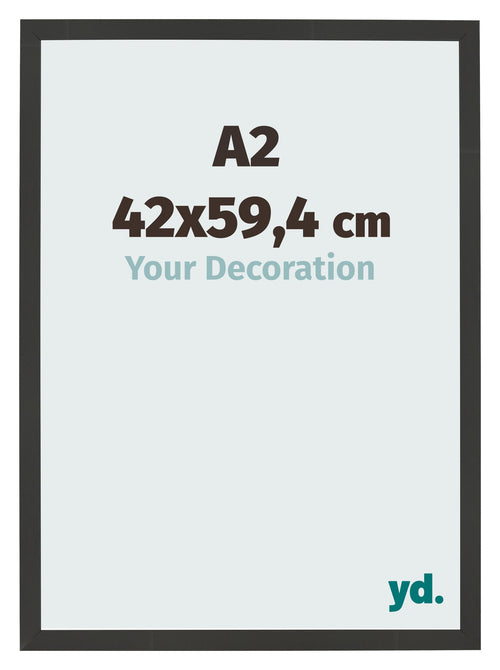 Photo Frame 42x59 4cm A2 Black Woodgrain MDF Bologna Front Size | Yourdecoration.co.uk