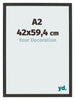 Photo Frame 42x59 4cm A2 Black Woodgrain MDF Bologna Front Size | Yourdecoration.co.uk