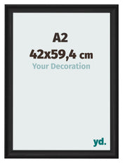 Photo Frame 42x59 4cm A2 Black Woodgrain MDF Lazio Front Size | Yourdecoration.co.uk