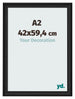 Photo Frame 42x59 4cm A2 Black Woodgrain MDF Lazio Front Size | Yourdecoration.co.uk