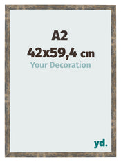Photo Frame 42x59 4cm A2 Blue Gold Melange MDF Bologna Front Size | Yourdecoration.co.uk