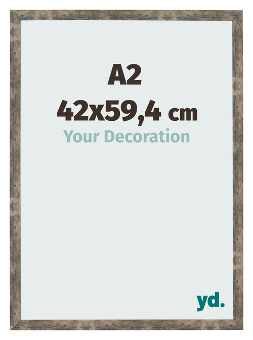 Photo Frame 42x59 4cm A2 Blue Gold Melange MDF Bologna Front Size | Yourdecoration.co.uk