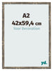 Photo Frame 42x59 4cm A2 Blue Gold Melange MDF Bologna Front Size | Yourdecoration.co.uk