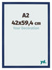 Photo Frame 42x59 4cm A2 Dark Blue Swept MDF Bologna Front Size | Yourdecoration.co.uk
