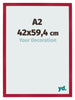 Photo Frame 42x59 4cm A2 Red MDF Bologna Front Size | Yourdecoration.co.uk