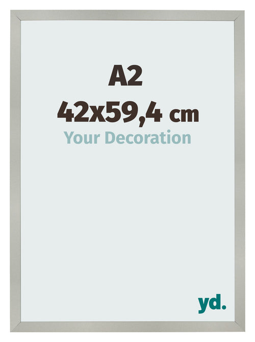 Photo Frame 42x59 4cm A2 Silver Matte MDF Bologna Front Size | Yourdecoration.co.uk