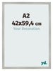 Photo Frame 42x59 4cm A2 Silver Matte MDF Bologna Front Size | Yourdecoration.co.uk
