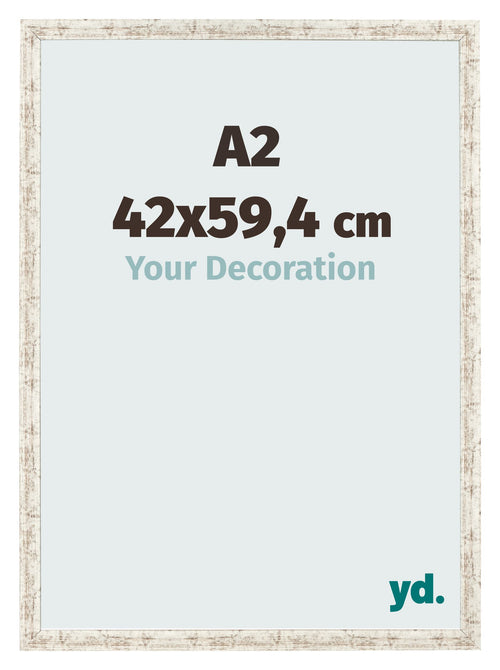 Photo Frame 42x59 4cm A2 White Vintage MDF Bologna Front Size | Yourdecoration.co.uk