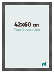 Photo Frame 42x60cm Black Silver Polished MDF Pisa Front Size | Yourdecoration.co.uk
