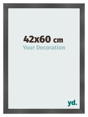 Photo Frame 42x60cm Black Silver Polished MDF Pisa Front Size | Yourdecoration.co.uk