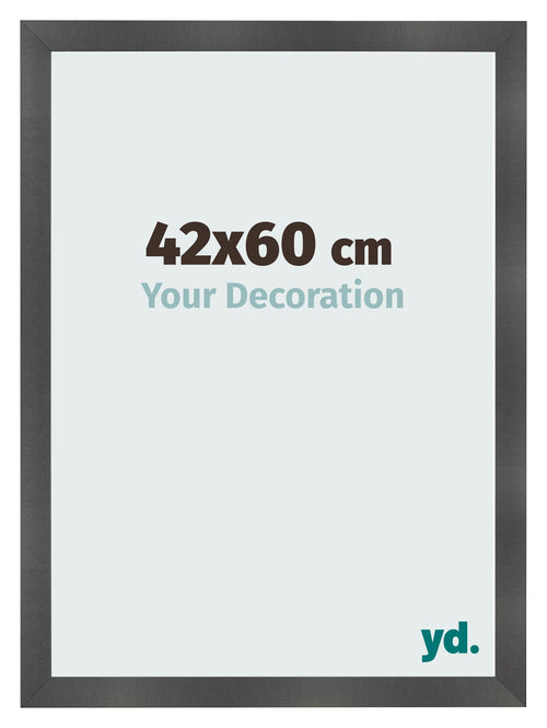 Photo Frame 42x60cm Black Silver Polished MDF Pisa Front Size | Yourdecoration.co.uk