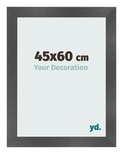 Photo Frame 45x60cm Black Silver Polished MDF Pisa Front Size | Yourdecoration.co.uk