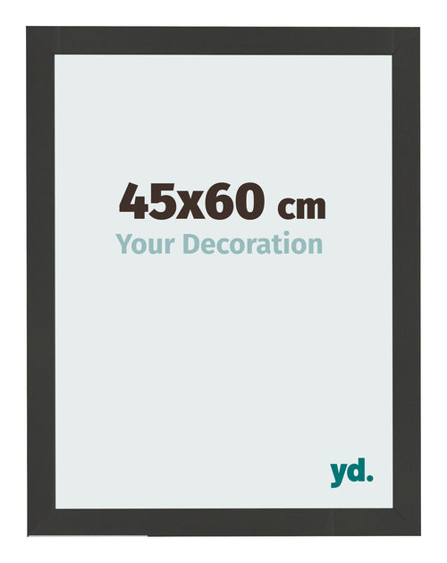 Photo Frame 45x60cm Black Woodgrain MDF Bologna Front Size | Yourdecoration.co.uk