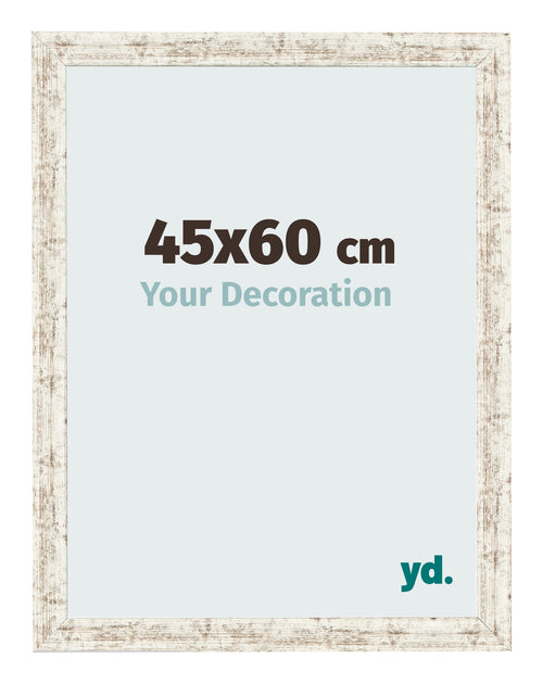 Photo Frame 45x60cm White Vintage MDF Bologna Front Size | Yourdecoration.co.uk