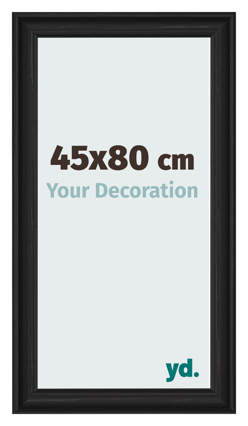 Photo Frame 45x80cm Black Woodgrain MDF Lazio Front Size | Yourdecoration.co.uk