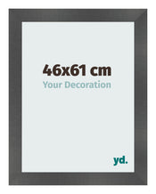 Photo Frame 46x61cm Black Silver Polished MDF Pisa Front Size | Yourdecoration.co.uk