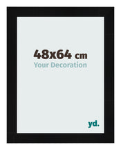 Photo Frame 48x64cm Black Silver Polished MDF Pisa Front Size | Yourdecoration.co.uk