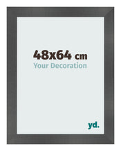 Photo Frame 48x64cm Black Silver Polished MDF Pisa Front Size | Yourdecoration.co.uk