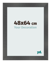 Photo Frame 48x64cm Black Silver Polished MDF Pisa Front Size | Yourdecoration.co.uk