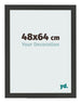Photo Frame 48x64cm Black Woodgrain MDF Bologna Front Size | Yourdecoration.co.uk