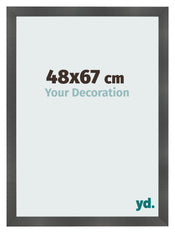 Photo Frame 48x67cm Black Silver Polished MDF Pisa Front Size | Yourdecoration.co.uk