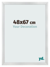 Photo Frame 48x67cm Silver Black Swept MDF Pisa Front Size | Yourdecoration.co.uk