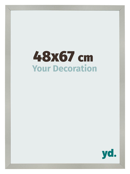 Photo Frame 48x67cm Silver Matte MDF Bologna Front Size | Yourdecoration.co.uk