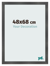 Photo Frame 48x68cm Black Silver Polished MDF Pisa Front Size | Yourdecoration.co.uk