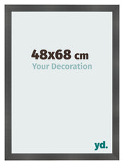 Photo Frame 48x68cm Black Silver Polished MDF Pisa Front Size | Yourdecoration.co.uk
