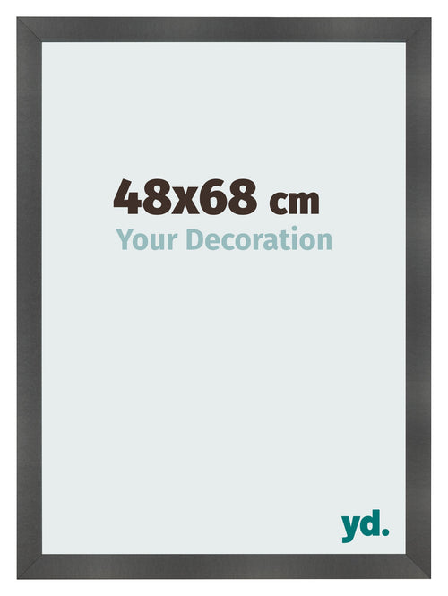 Photo Frame 48x68cm Black Silver Polished MDF Pisa Front Size | Yourdecoration.co.uk