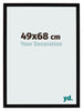Photo Frame 49x68cm Black High Gloss MDF Bologna Front Size | Yourdecoration.co.uk