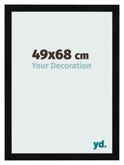 Photo Frame 49x68cm Black Silver Polished MDF Pisa Front Size | Yourdecoration.co.uk