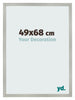 Photo Frame 49x68cm Silver Matte MDF Bologna Front Size | Yourdecoration.co.uk