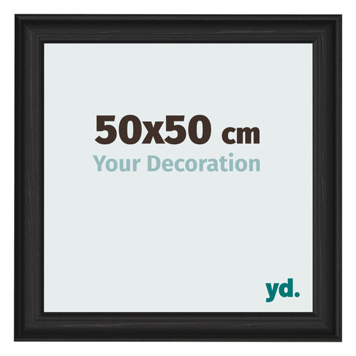 Photo Frame 50x50cm Black Woodgrain MDF Lazio Front Size | Yourdecoration.co.uk