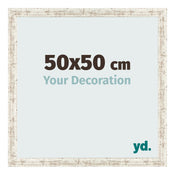Photo Frame 50x50cm White Vintage MDF Bologna Front Size | Yourdecoration.co.uk