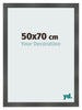 Photo Frame 50x70cm Black Silver Polished MDF Pisa Front Size | Yourdecoration.co.uk