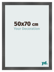 Photo Frame 50x70cm Black Silver Polished MDF Pisa Front Size | Yourdecoration.co.uk