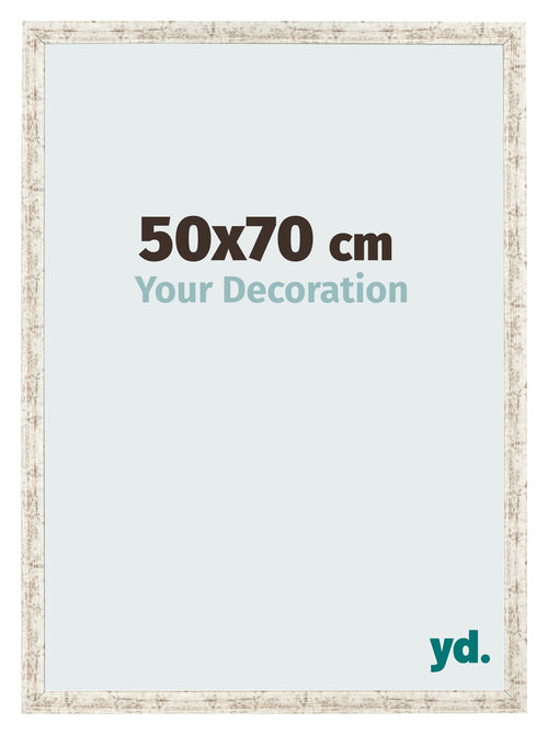Photo Frame 50x70cm White Vintage MDF Bologna Front Size | Yourdecoration.co.uk