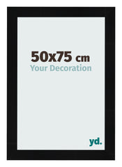 Photo Frame 50x75cm Black Silver Polished MDF Pisa Front Size | Yourdecoration.co.uk