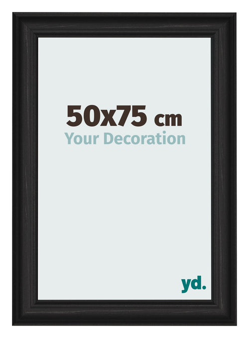 Photo Frame 50x75cm Black Woodgrain MDF Lazio Front Size | Yourdecoration.co.uk