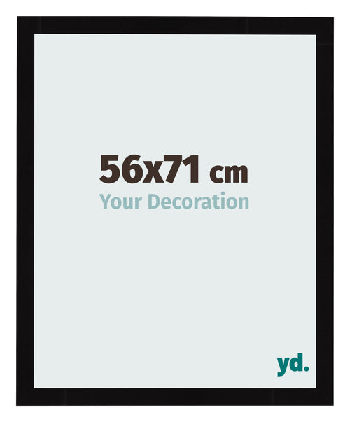 Photo Frame 56x71cm Black High Gloss MDF Bologna Front Size | Yourdecoration.co.uk