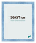 Photo Frame 56x71cm Clear Blue Swept MDF Pisa Front Size | Yourdecoration.co.uk